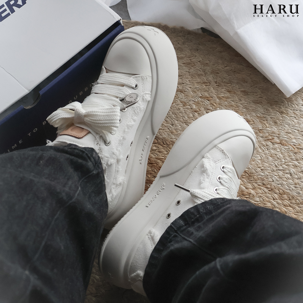 [明星同款] SOAP OPERA 泡泡鞋 大頭鞋 解構 開口笑 不修邊 奶白 黑白 內增高 厚底 復古休閒鞋