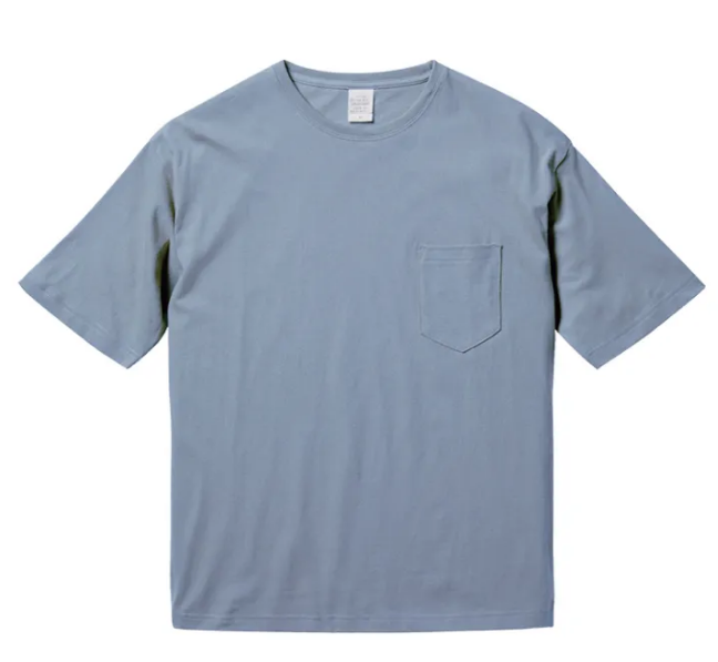 United Athle UA 5.6oz寬版落肩口袋短T 湖藍色(3500801-247)