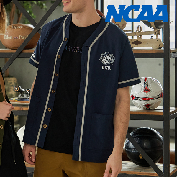 NCAA 短T 北卡羅來納 深藍 貼布 棒球襯衫 中性 7325147380