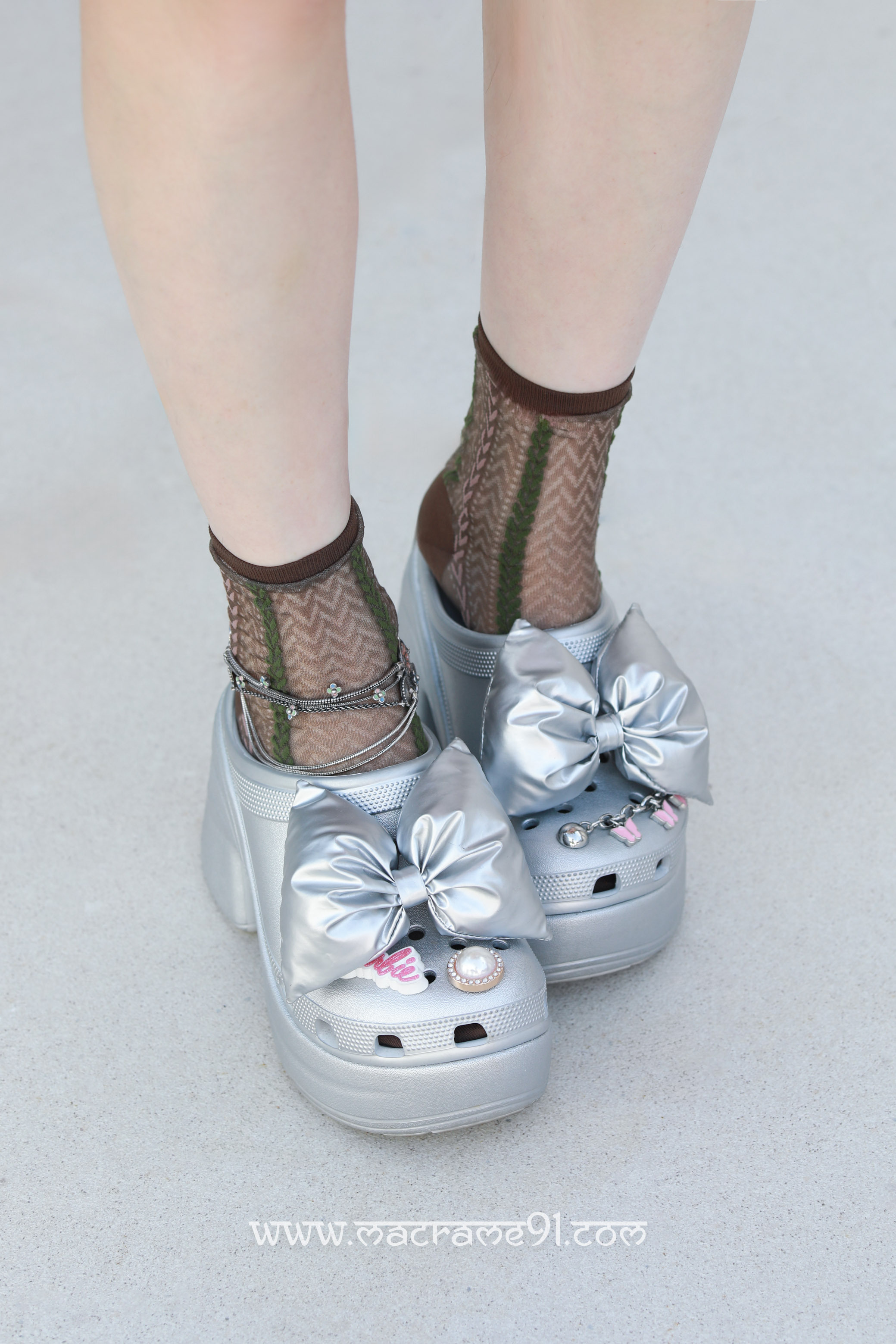 Crocs Siren Metallic Bow Clog 蝴蝶結高踭涼鞋 - 210050-0P1 (0617)