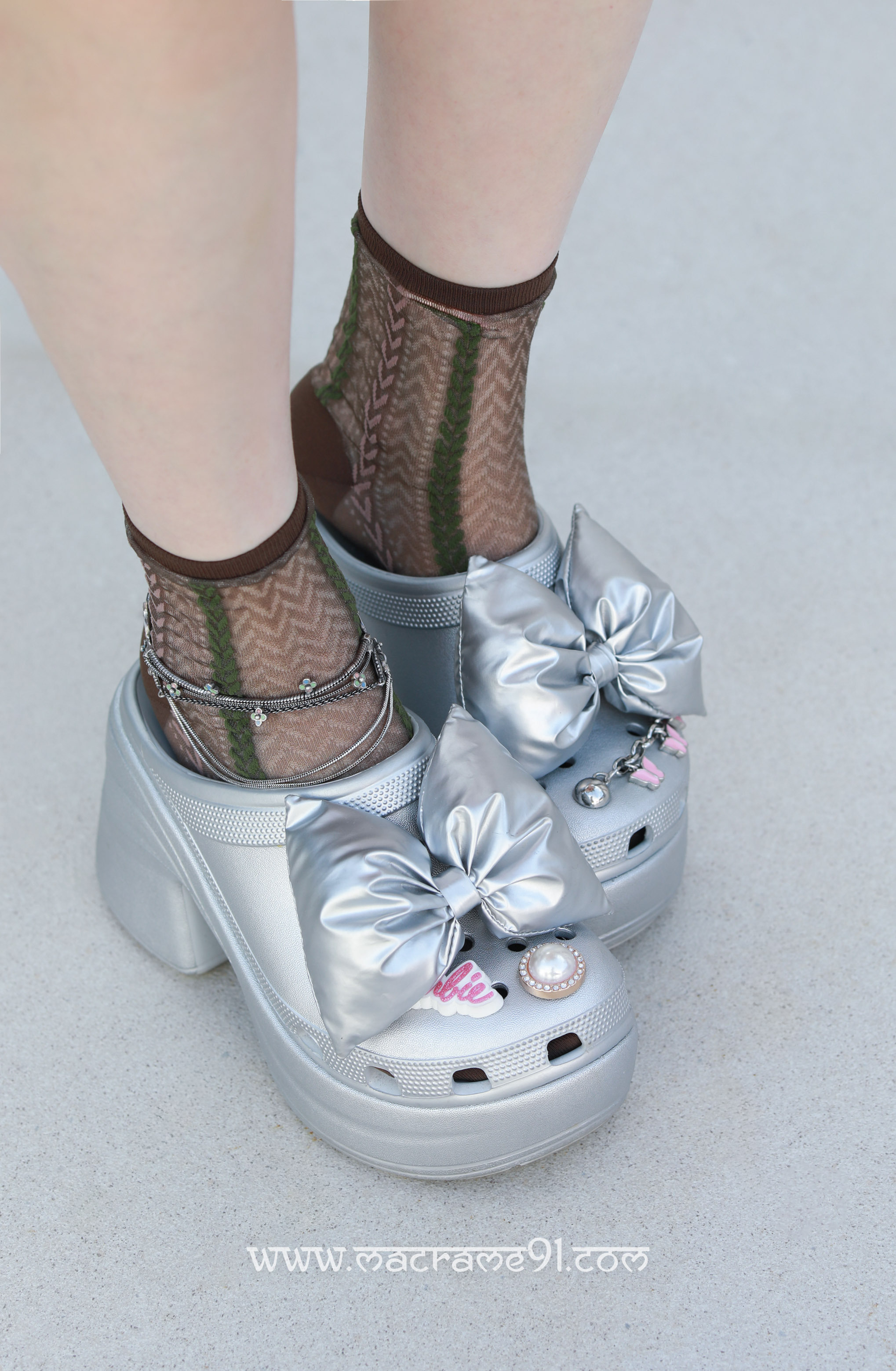 Crocs Siren Metallic Bow Clog 蝴蝶結高踭涼鞋 - 210050-0P1 (0617)