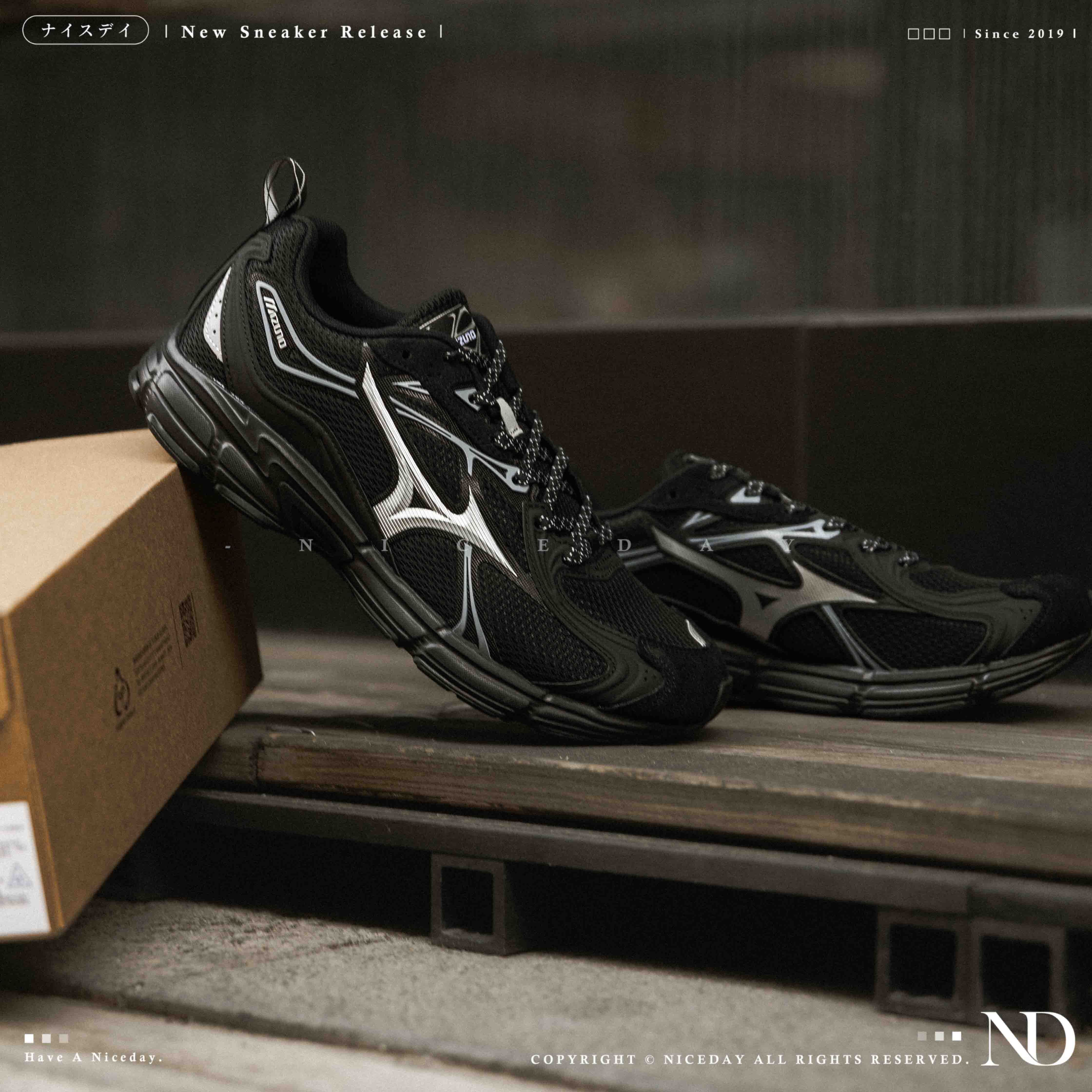 NICEDAY 代購 Mizuno Speed 10S 黑魂 黑色 黑白 慢跑 復古 D1GH240605
