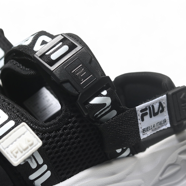 【下殺↘$990】FILA 涼拖鞋 黑白 LOGO 厚底 運動涼鞋 女 4S324Z001