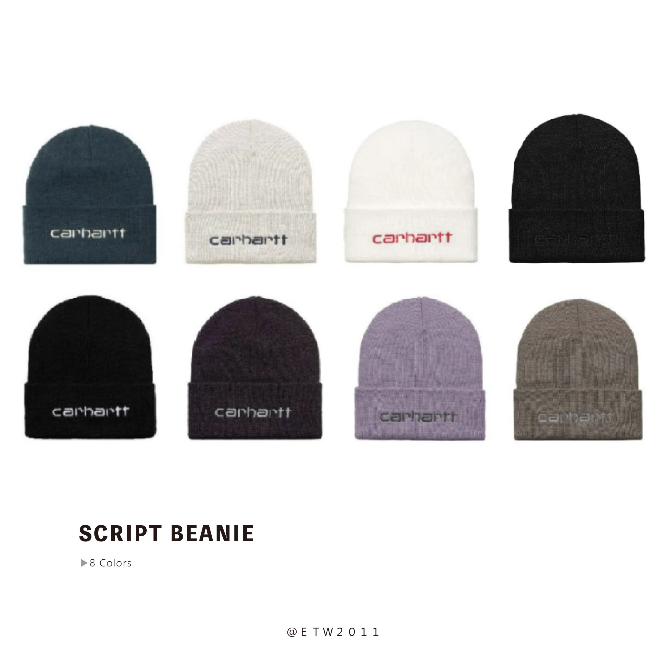 ☆ETW☆【EASY TO WEAR】 歐版 CARHARTT WIP Script Beanie 反摺 刺繡 經典 保暖 毛帽 現貨