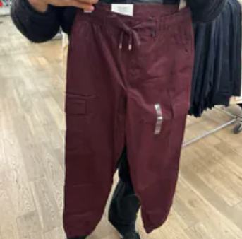 [S] TOMMY HILFIGER MAROON STRETCH CARGO JOGGER, 76J5280-601 (STH1154)