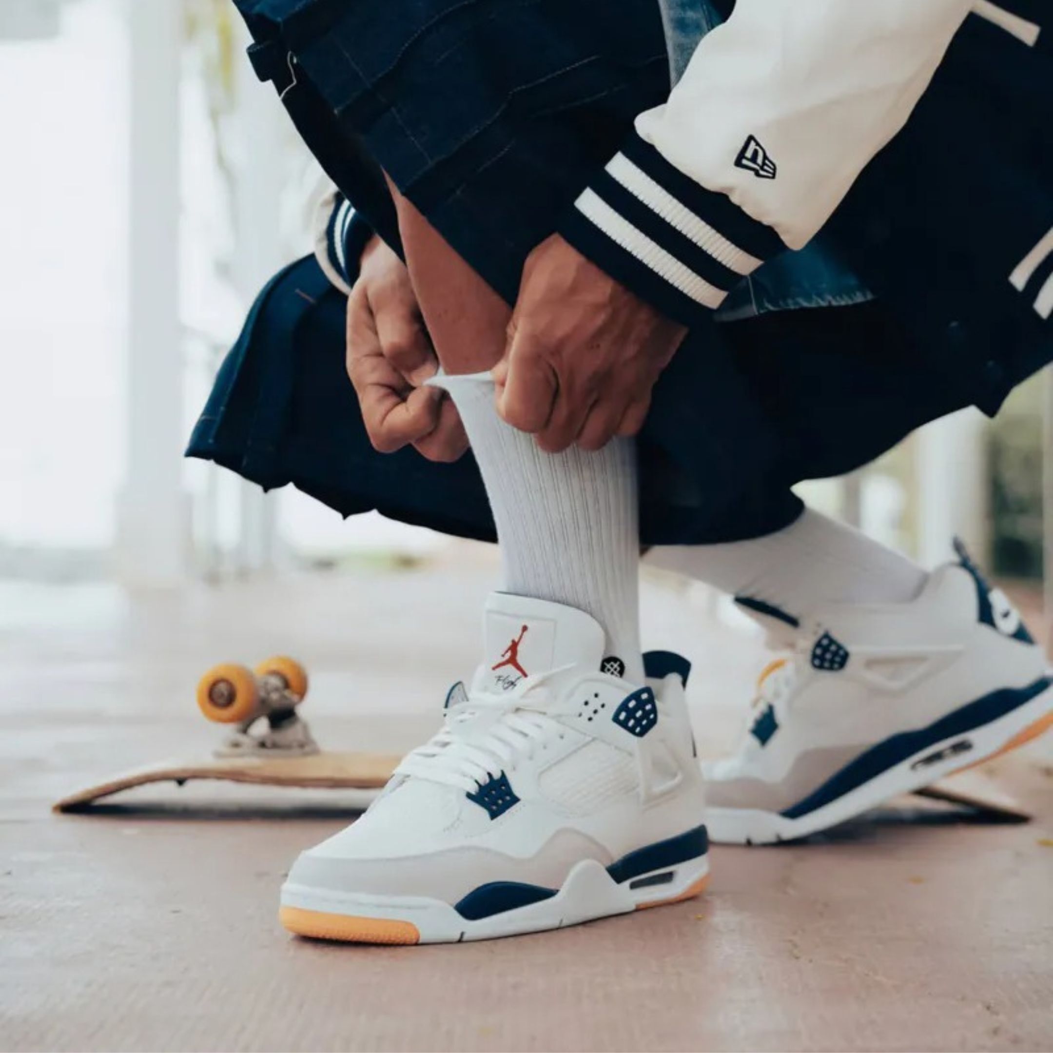 NICEDAY 代購 Nike SB x Air Jordan 4 Navy AJ4 聯名款 滑板鞋 復古藍 白 白藍 男鞋 DR5415-100