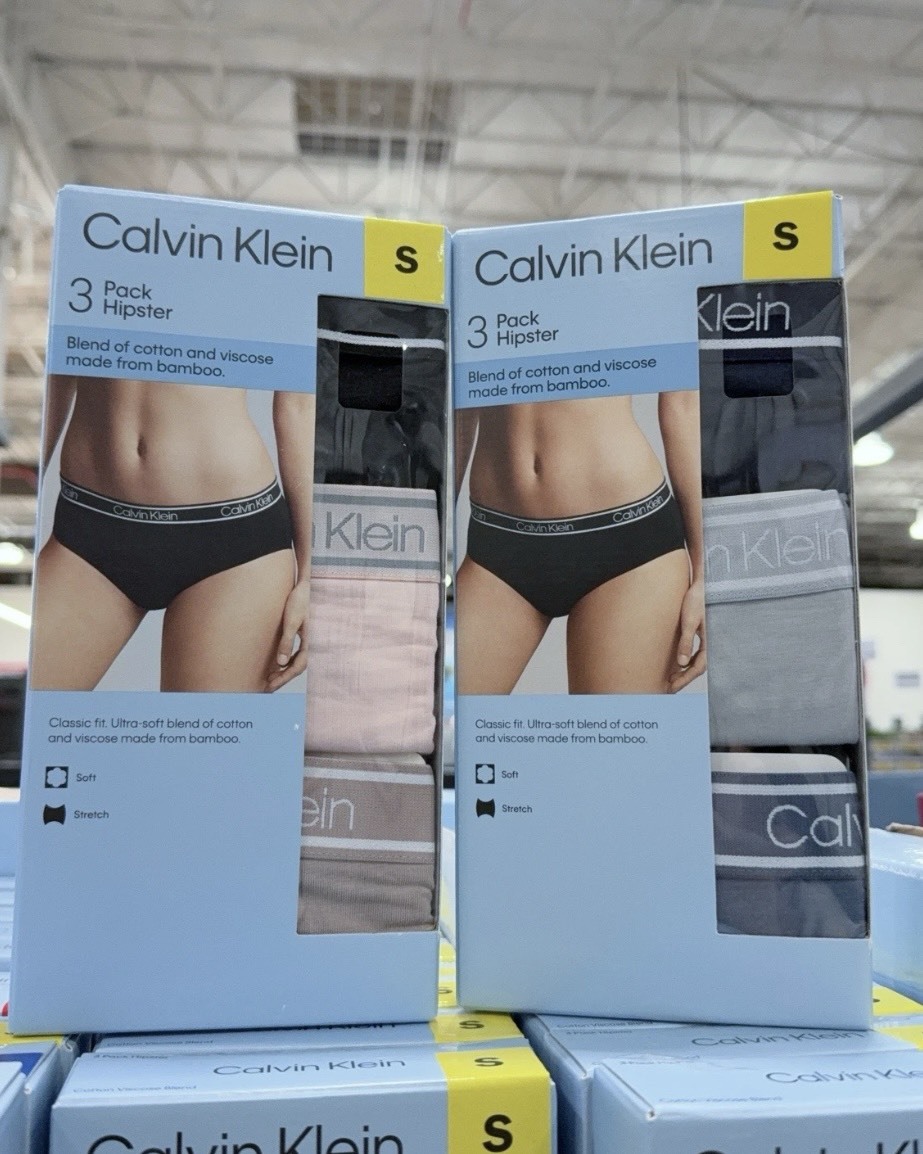<超爆低價!!>Calvin Klein CK Ladies' Hipster 內褲 三件組 黑灰藍 黑粉咖