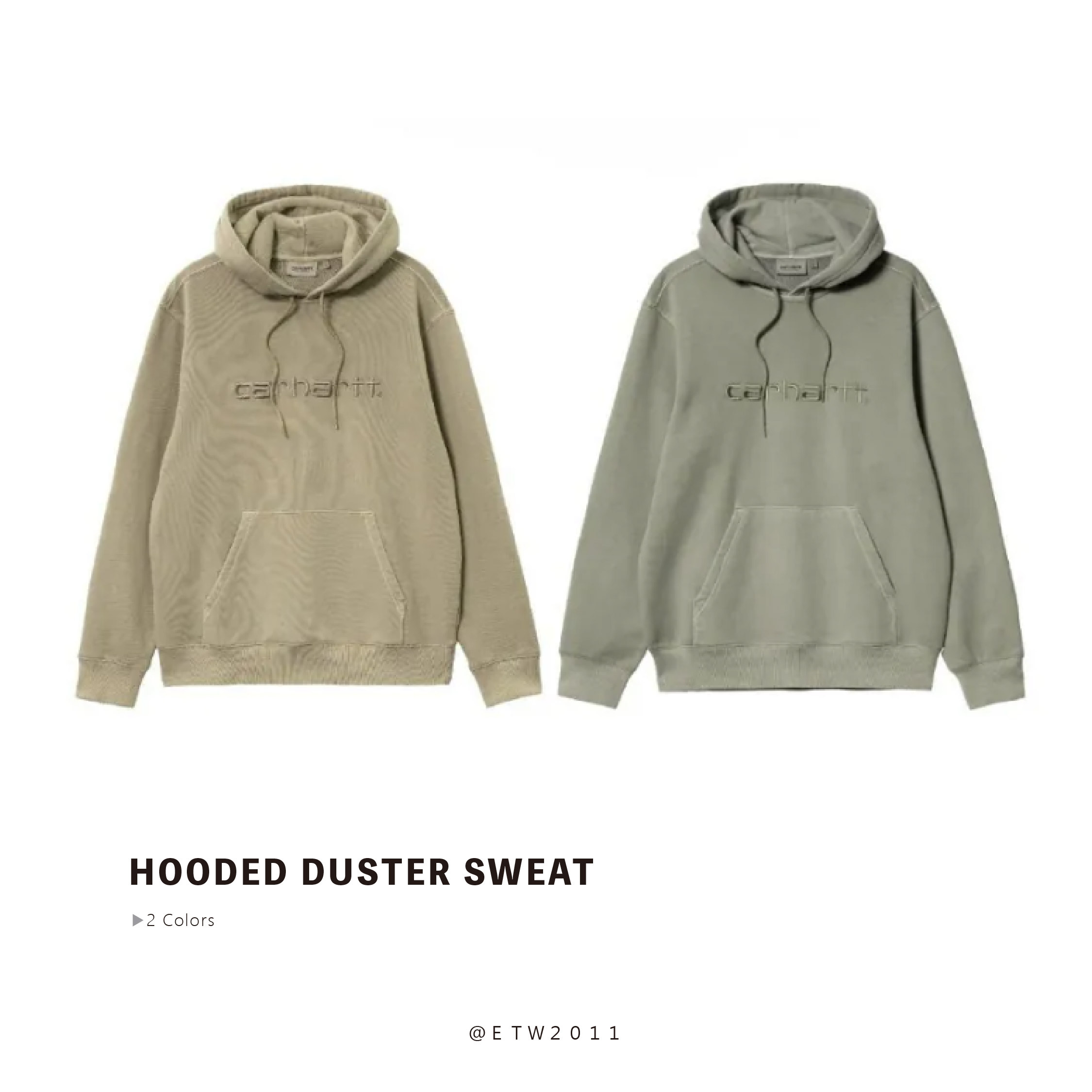 ☆ETW☆【EASY TO WEAR】CARHARTT WIP HOODED DUSTER SWEAT 卡哈 刺繡 卡哈特 帽T 水洗 歐版 現貨