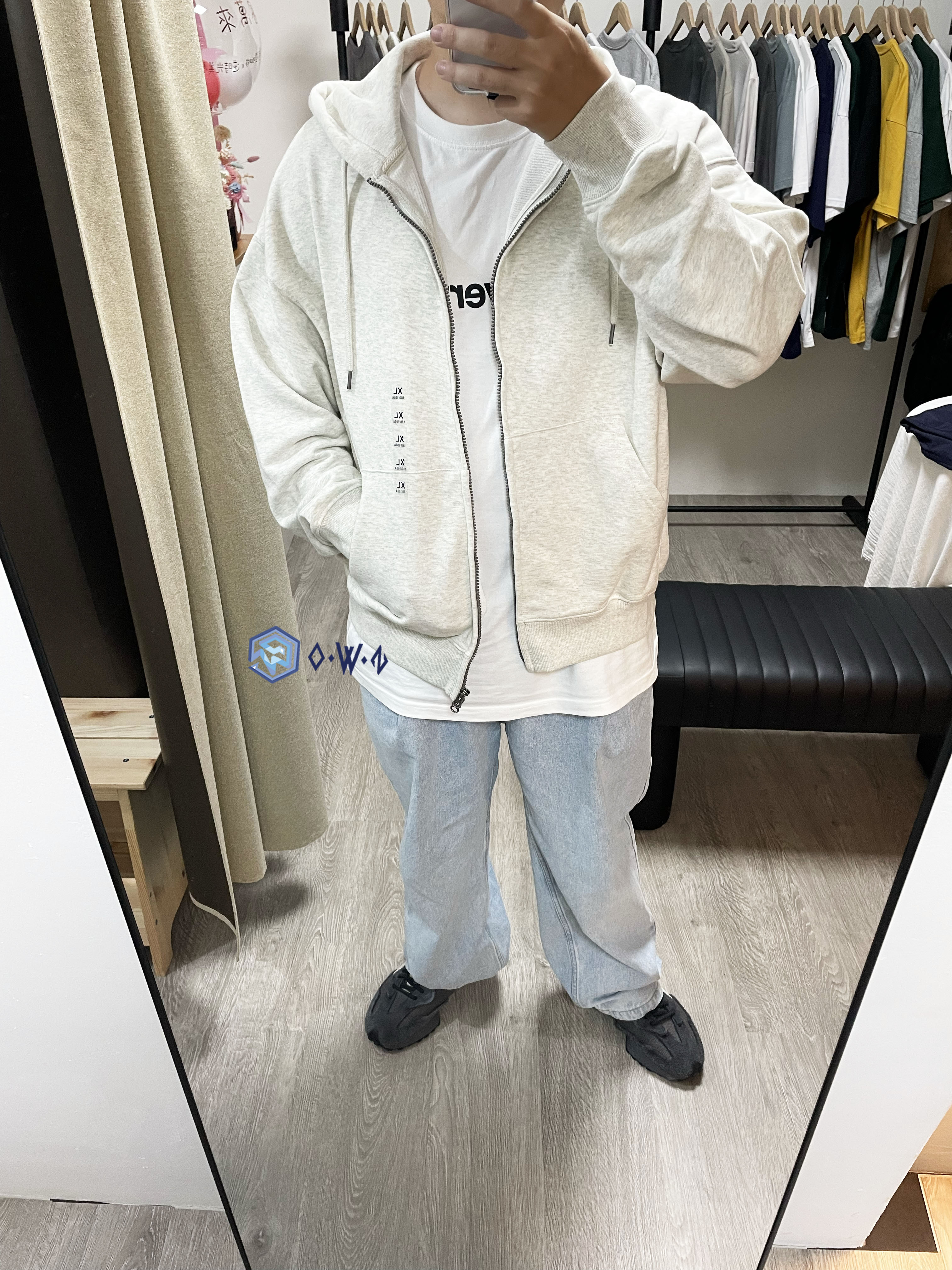 【OWN】SPAO 連帽外套 薄款 口袋 經典 棉質 休閒 外衣 不分男女 燕麥色 灰色 SPMZF12C01