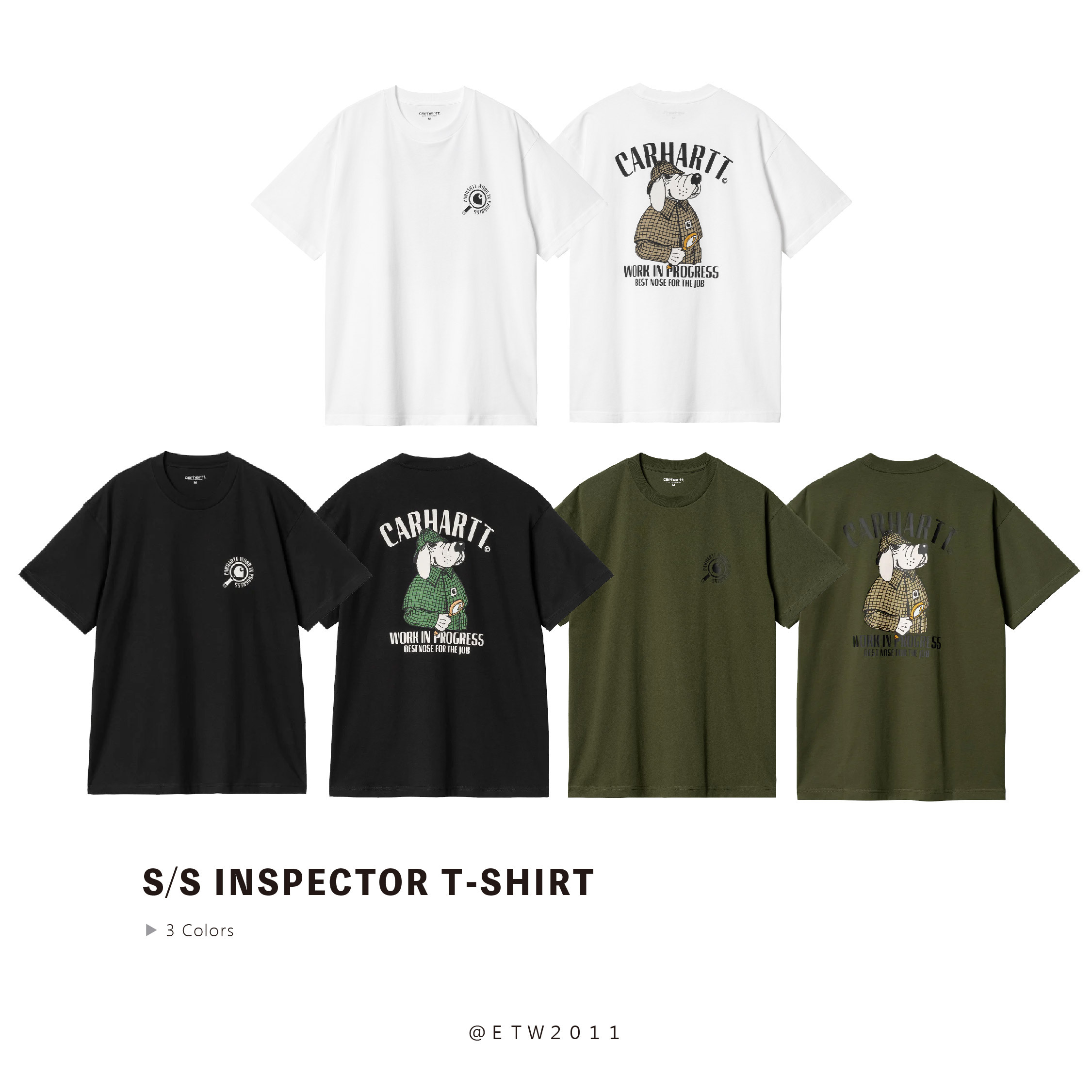 ☆ETW☆【EASY TO WEAR】CARHARTT WIP S/S Inspector T-Shirt 偵探 狗 卡哈 短T
