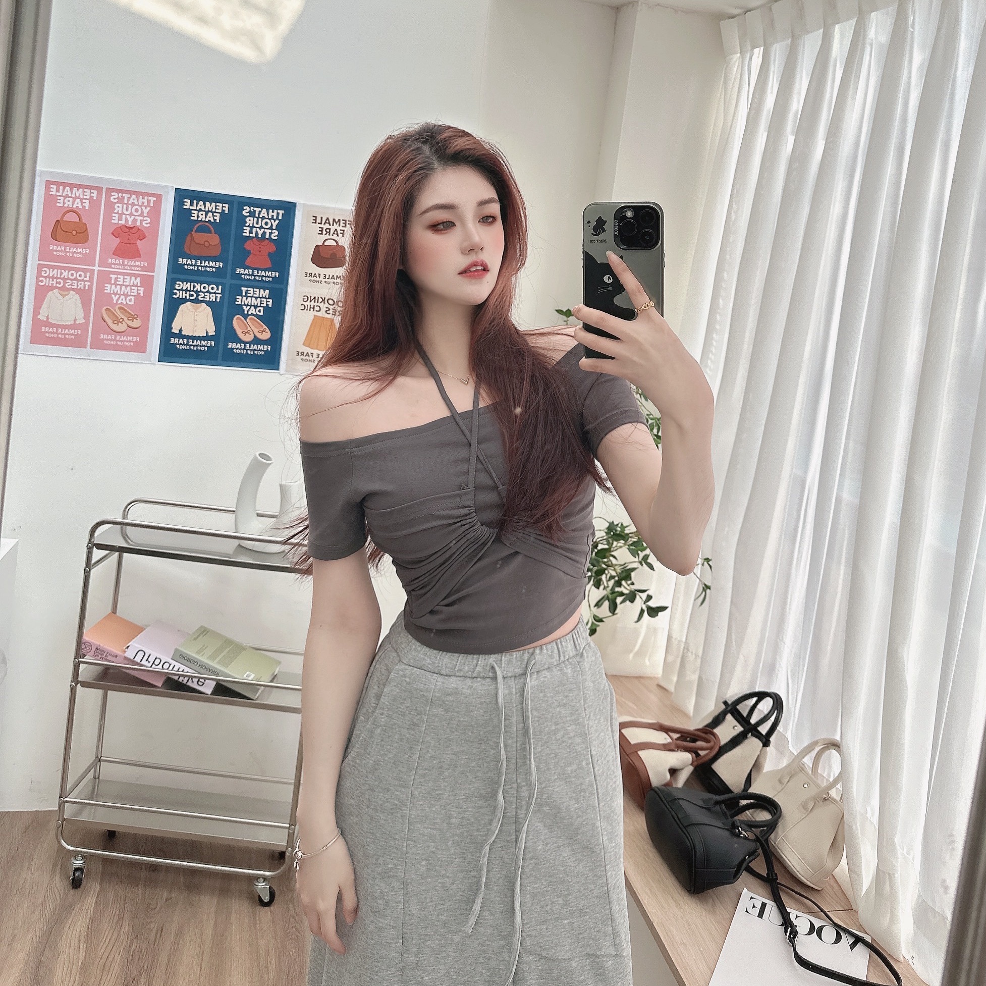 造型設計胸墊上衣/三色