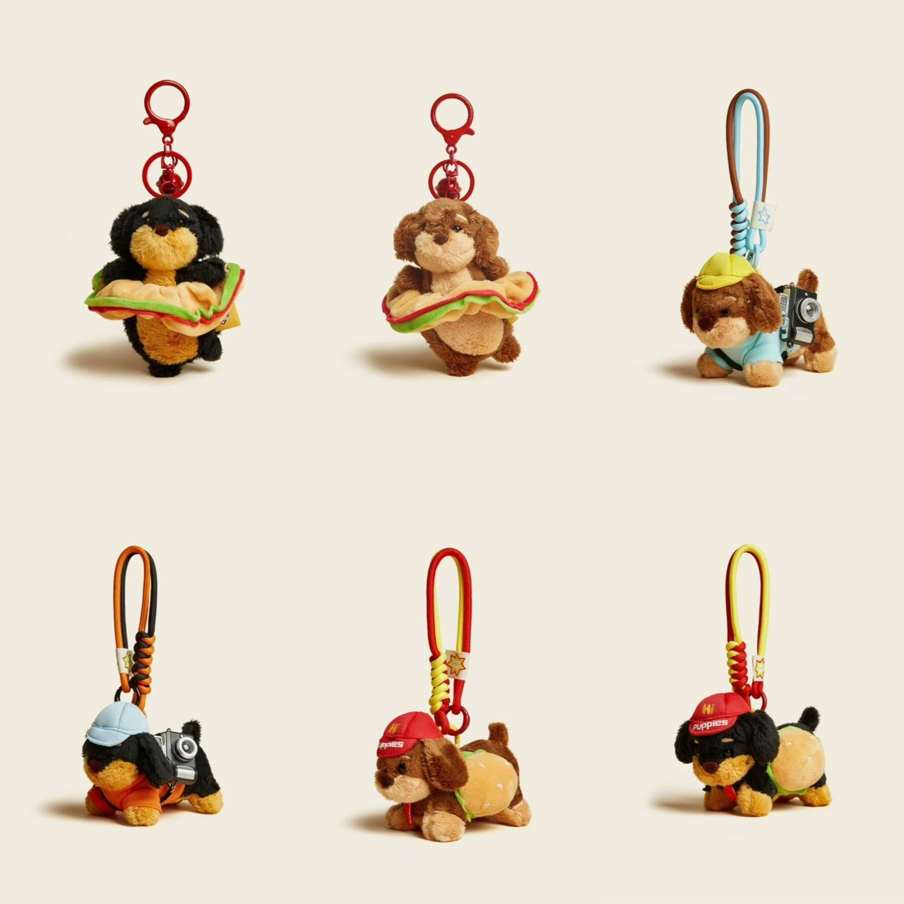 iSNEAKERS｜帕倍斯 臘腸狗 漢堡 毛絨吊飾 臘腸小狗 鑰匙扣