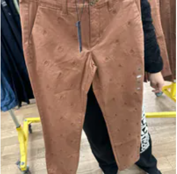 [S] TOMMY HILFIGER BROWN TH ALLOVER LOGO PANTS, 76J5458-210 (STH1161)
