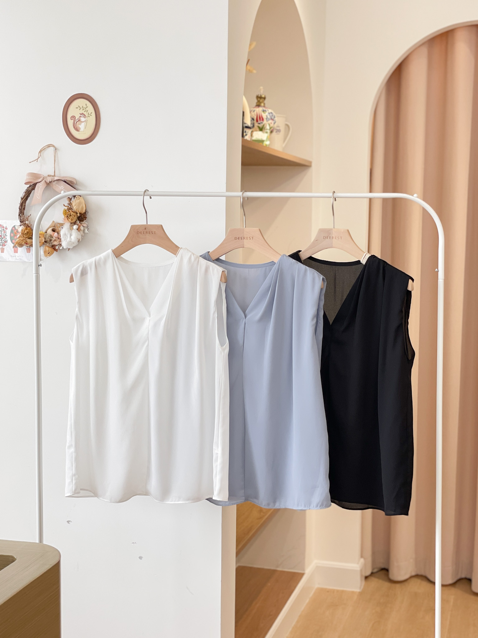 T1276 Marina Pleated V-neck Top