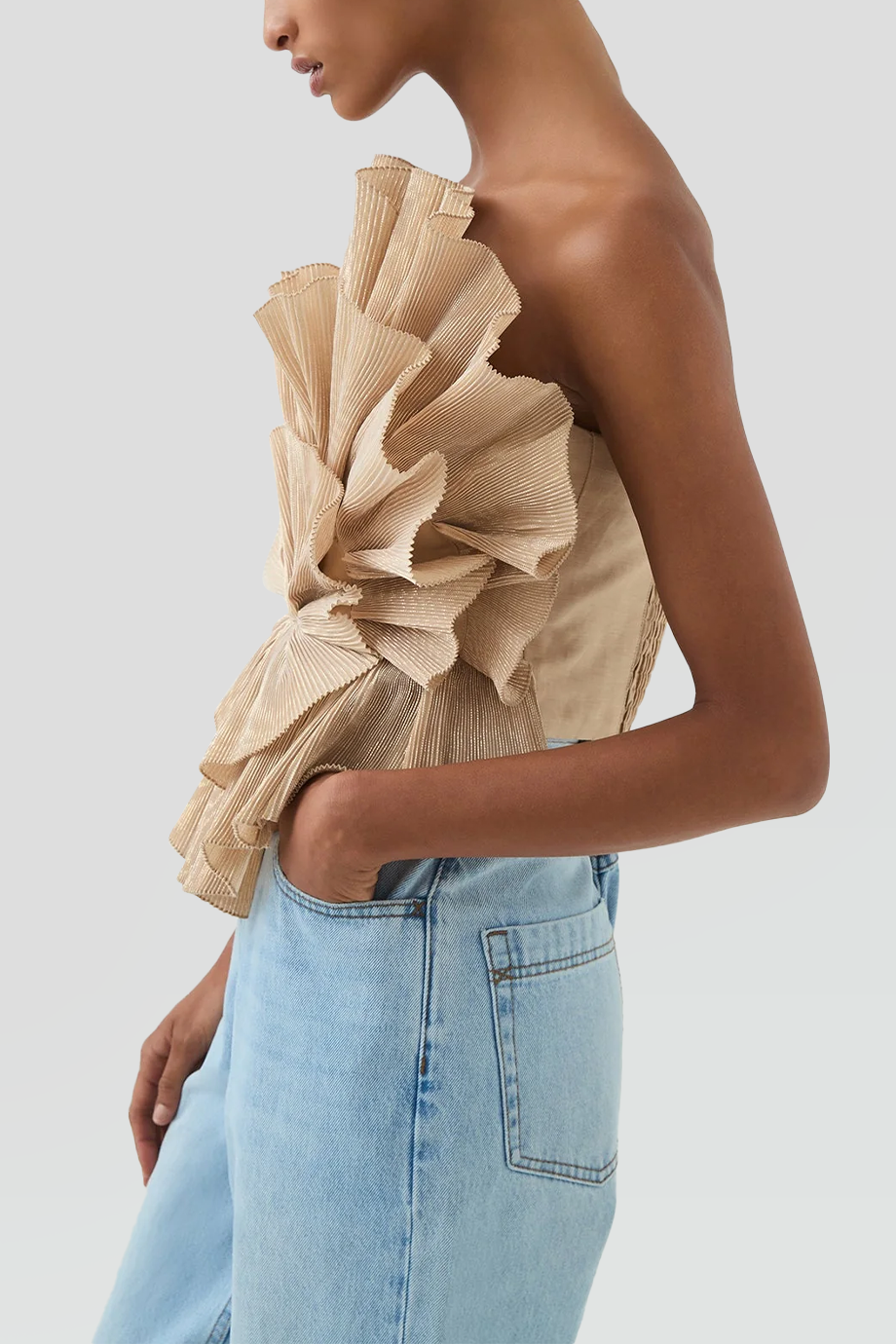 Aje｜KYRA 壓褶花卉造型馬甲上衣