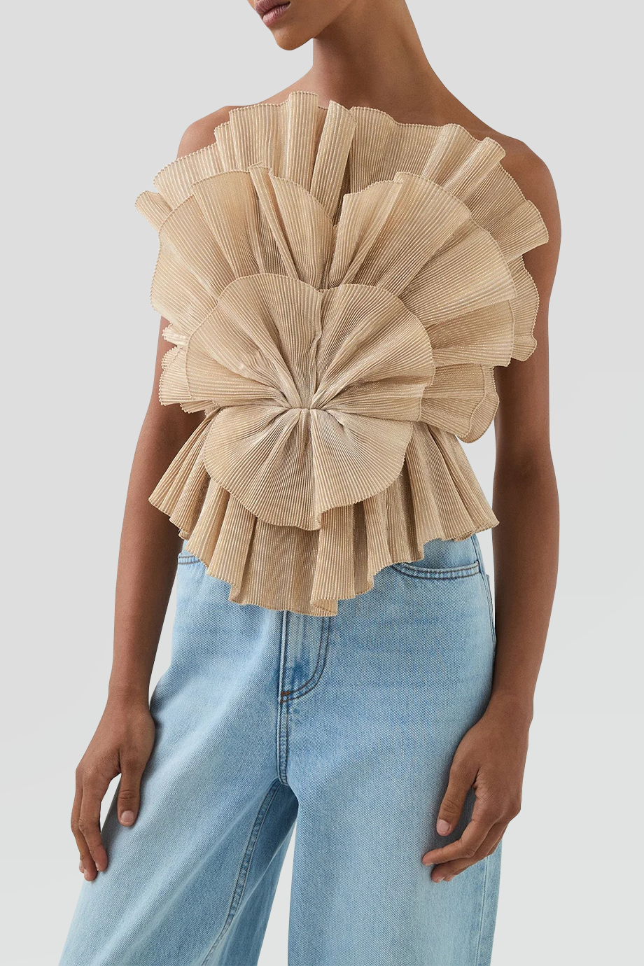 Aje｜KYRA 壓褶花卉造型馬甲上衣