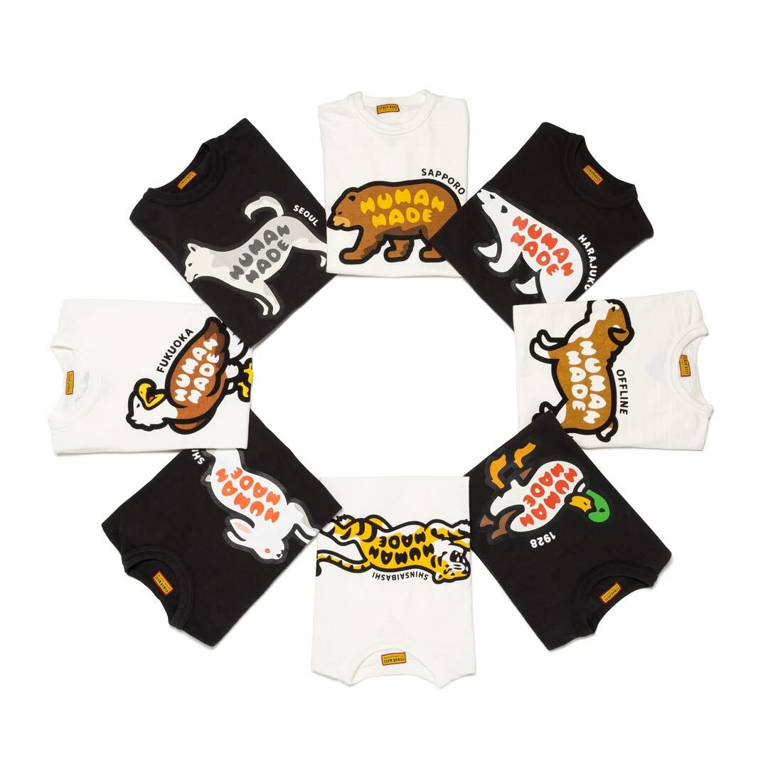 2025SS HUMAN MADE GRAPHIC T-SHIRT 店鋪限定 動物 北極熊 兔子 狗狗 鴨子 老虎 棕熊 老鷹 短T 現貨