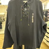 [S] TOMMY HILFIGER NAVY LONG SLEEVE LACE UP SWEATSHIRT, 76J5466-410 (STH1171)