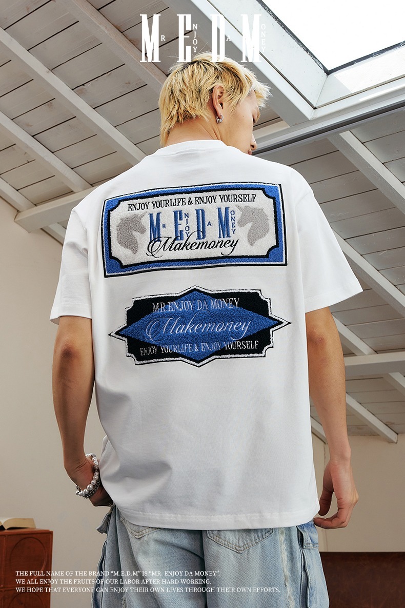MEDM 鈔票LOGO 毛巾繡 短袖 T