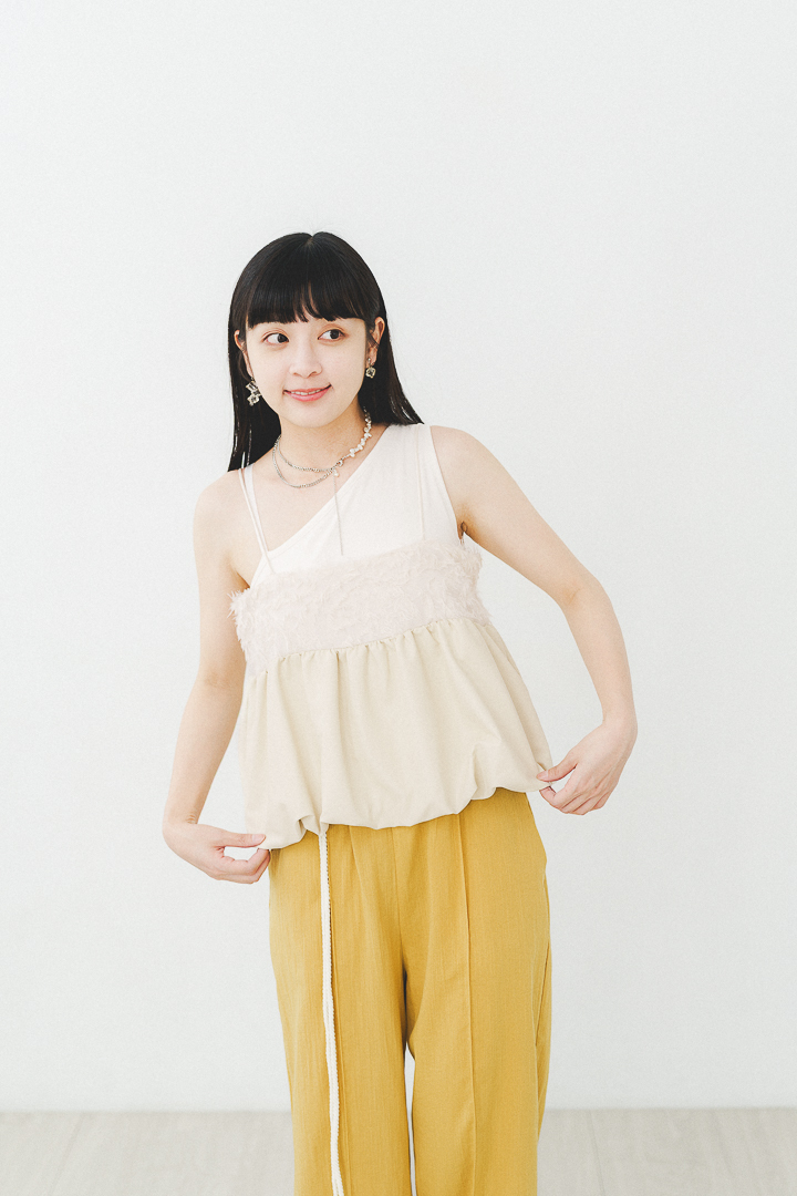 穗穗念！花苞吊帶背心(兩色-象牙白)