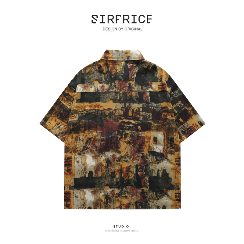 短袖襯衫 港風 復古