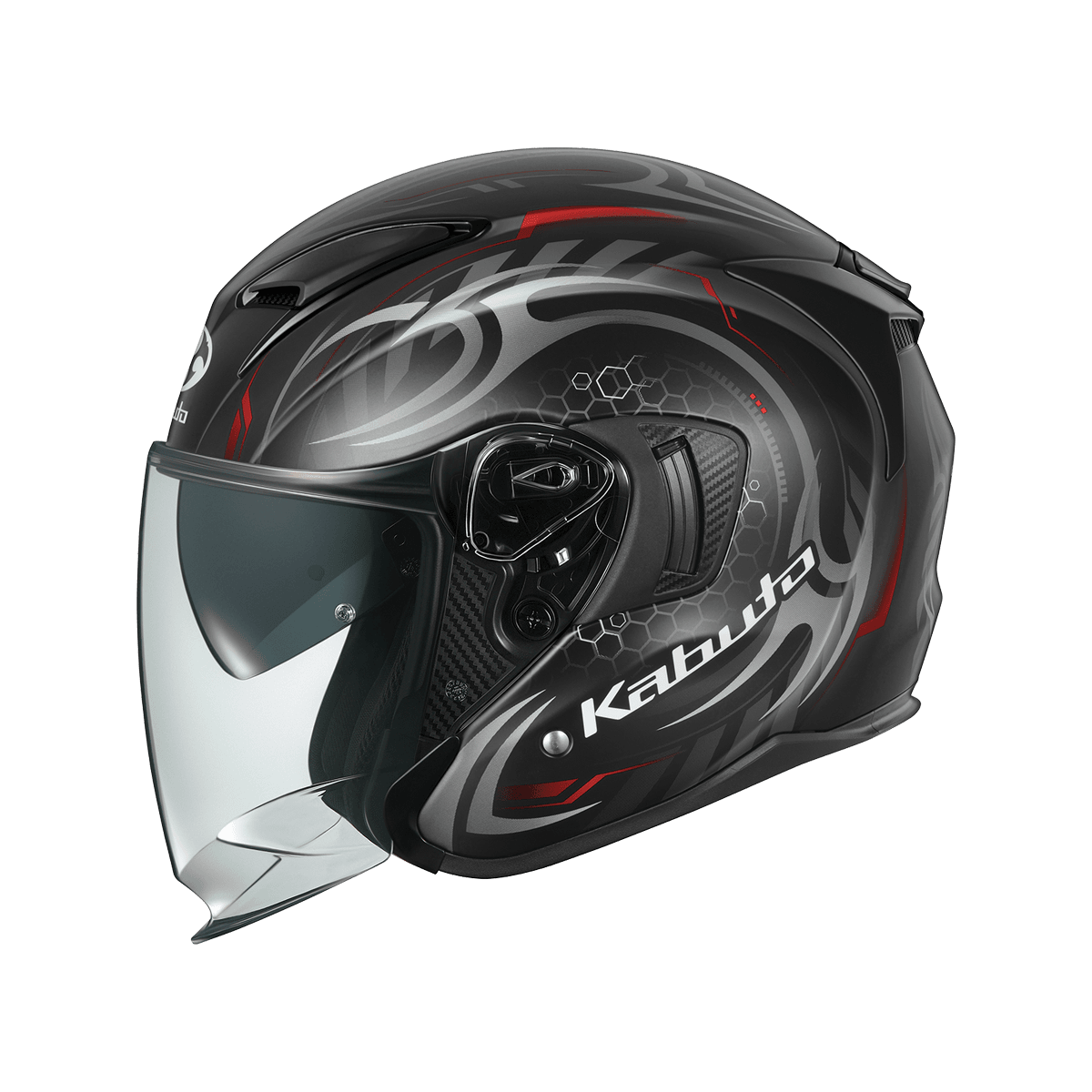 OGK EXCEED-2 CYBER 半罩安全帽 消光黑/紅