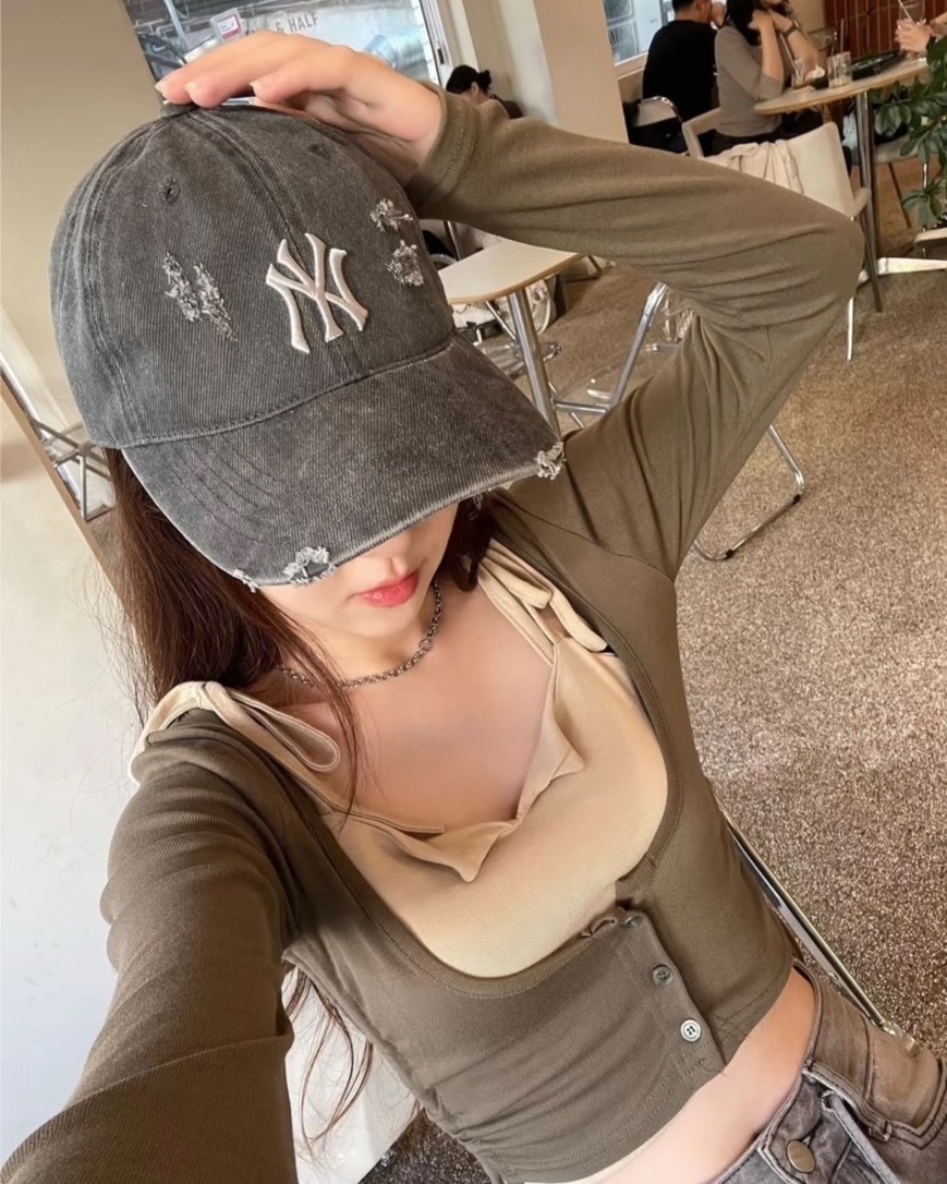 <一頂就免運-Karina同款💗>MLB 復古 水洗 可調式 棒球帽 紐約洋基隊 NY LA 老帽 3色 3ACPVV34NGP007