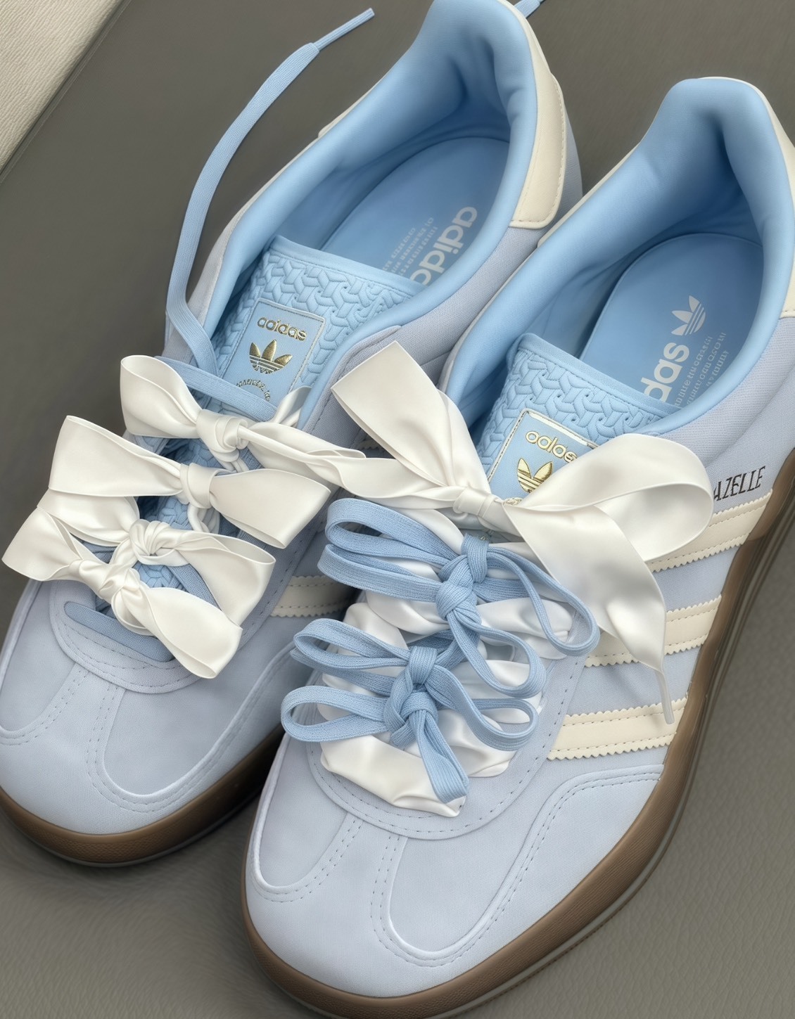 adidas 三葉草 GAZELLE BOLD 女款 藍色厚底板鞋