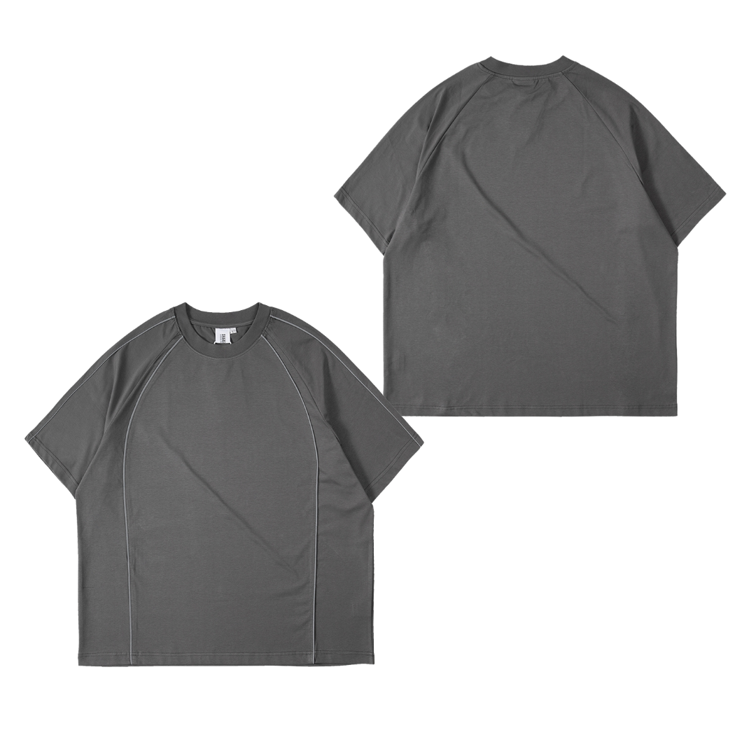 SORONA 涼感 反光線 寬鬆闊型 男生寬鬆 拉克蘭袖 五分袖 短袖 素T【 FUZY 】- S201690