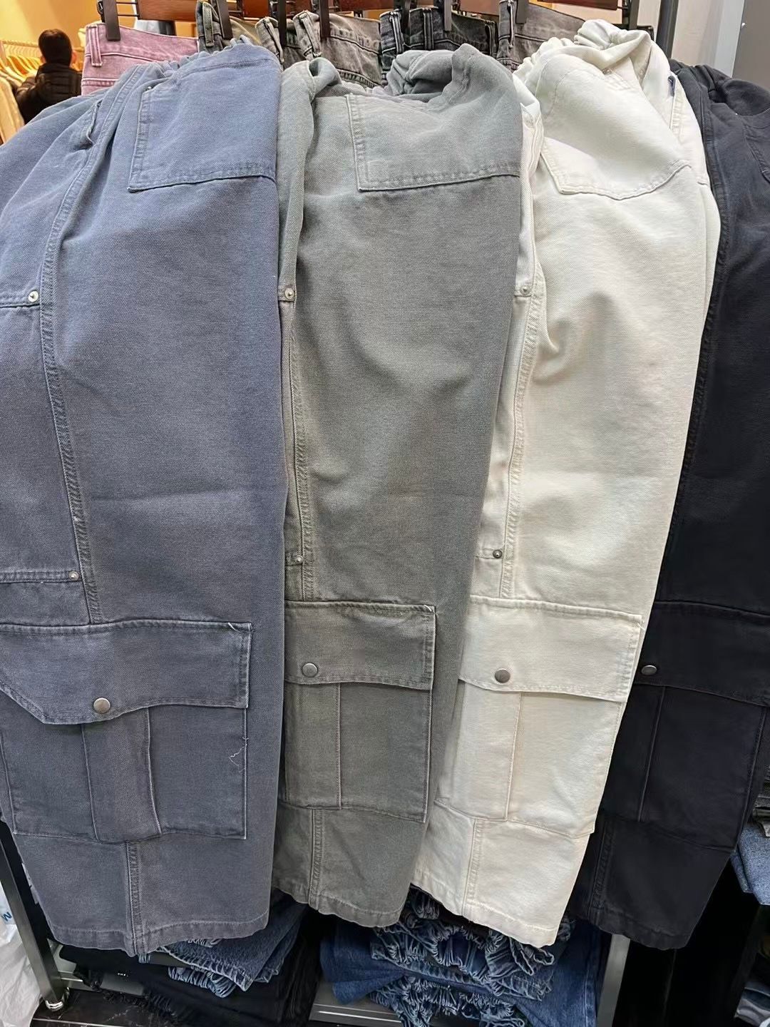 淨色工裝鬆身褲 P3068