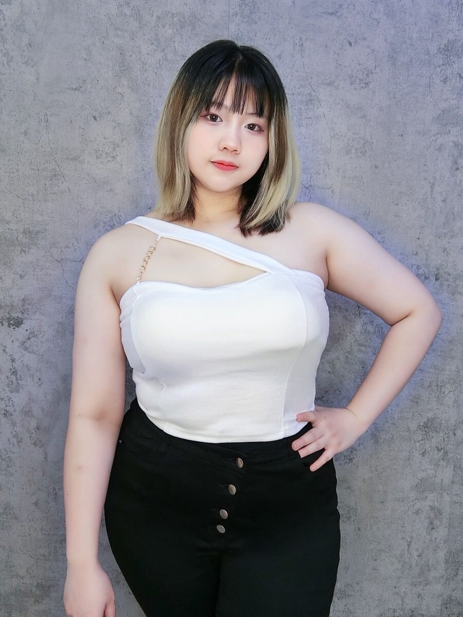 金屬鏈條不對稱斜肩背心