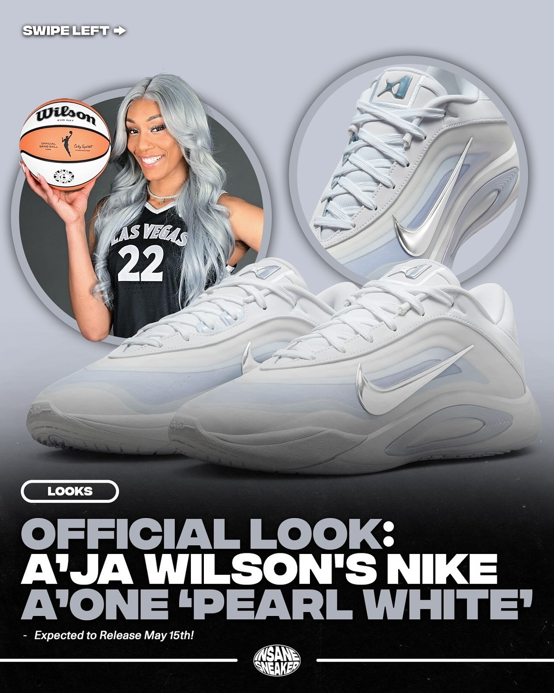 W Nike A'ja Wilson A'One 珍珠白銀 籃球鞋 女鞋 FZ8606-100
