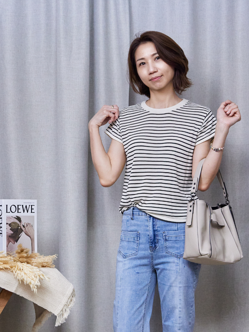 條紋經典不敗，藏肉有感小心機針織