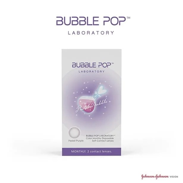 【售完不補】啵啵實驗室彩色月拋粉紫泡泡(2片）
