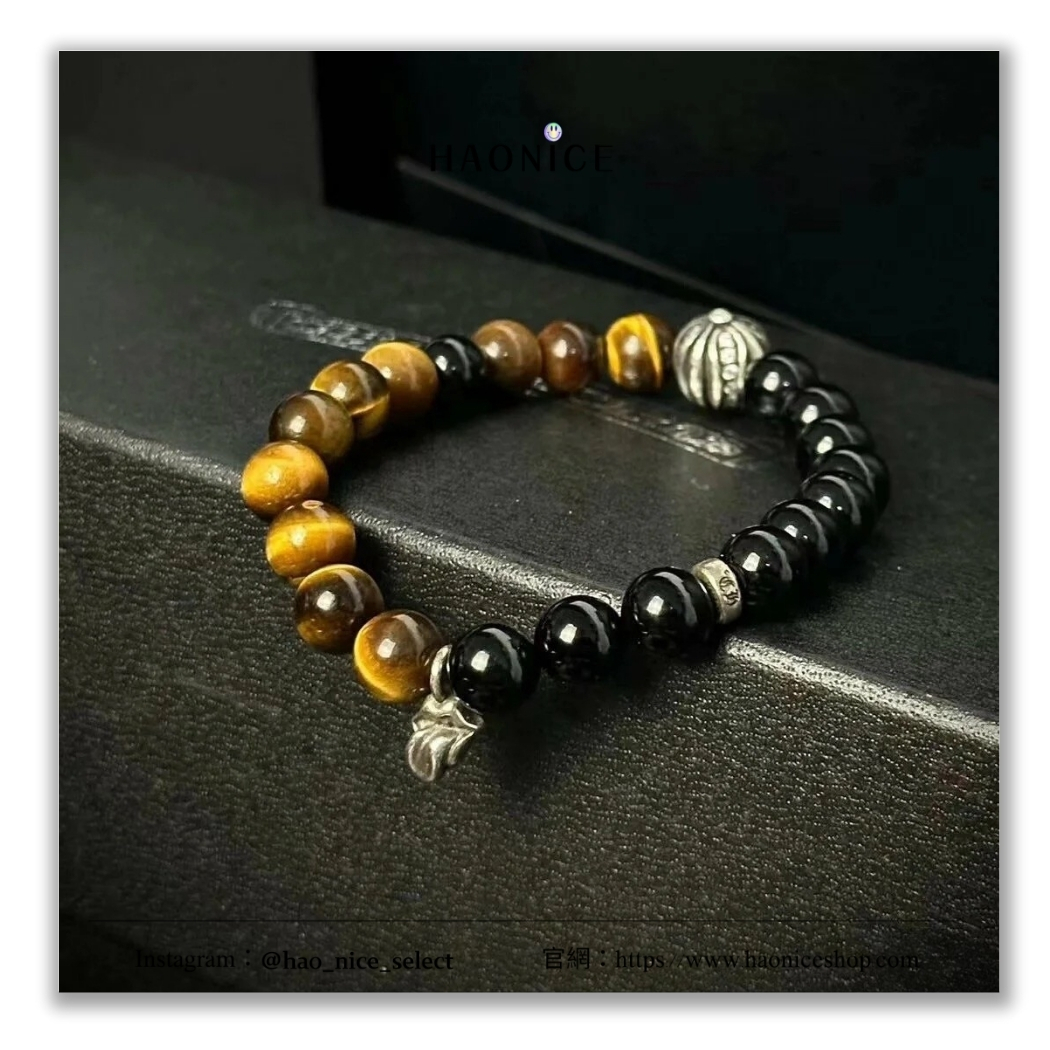 【HAO NICE】100%正品 CHROME HEARTS 精品品牌🔥虎眼石街頭風串珠手鍊 手環