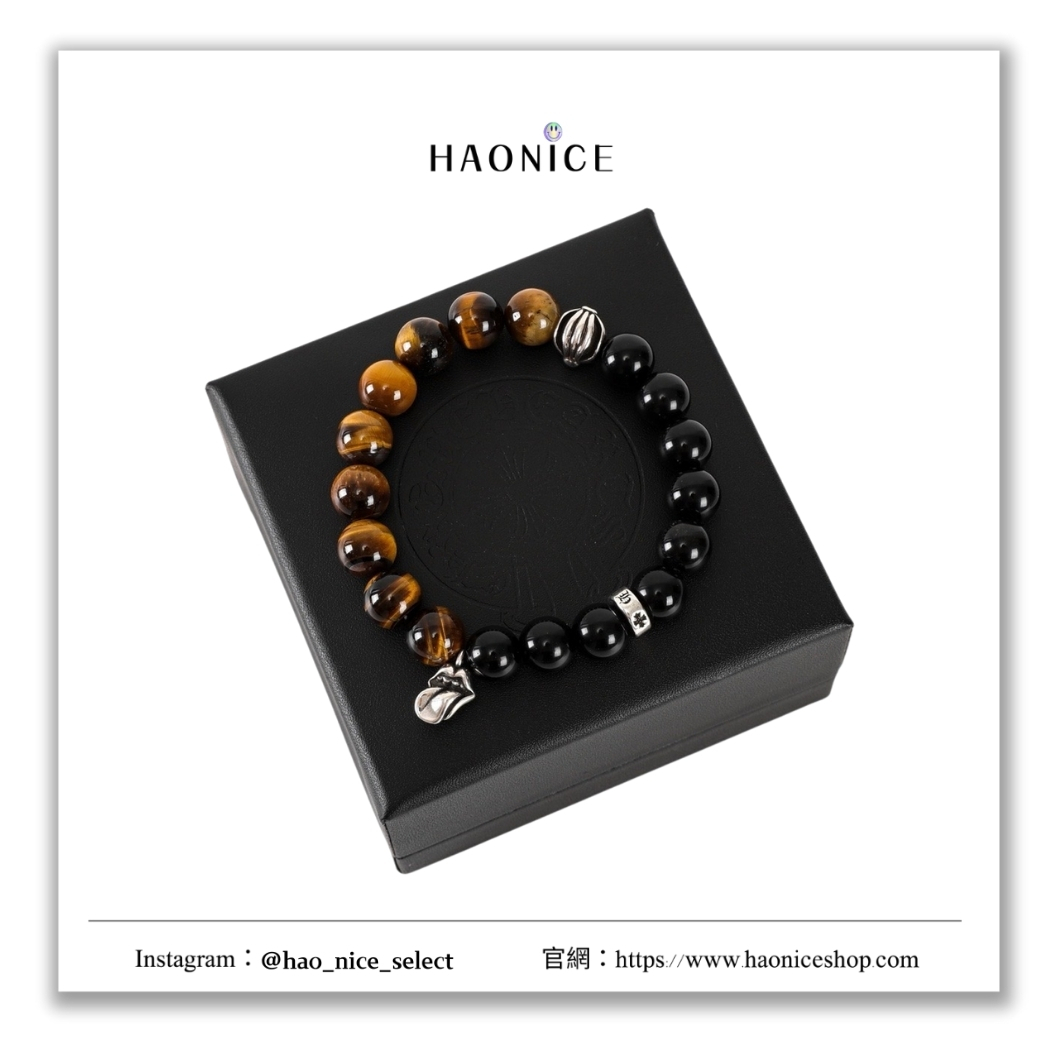【HAO NICE】100%正品 CHROME HEARTS 精品品牌🔥虎眼石街頭風串珠手鍊 手環