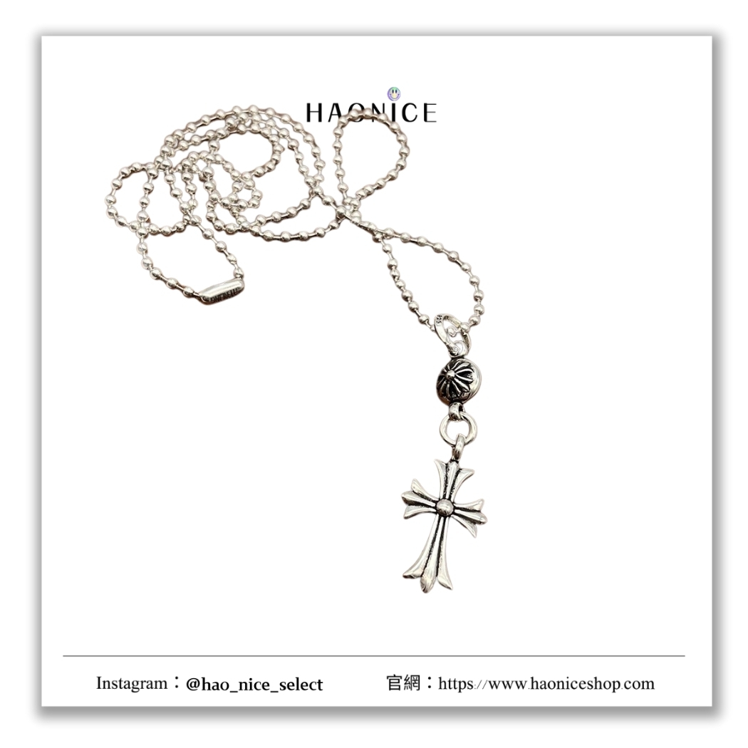 【HAO NICE】100%正品 CHROME HEARTS 精品品牌🔥經典十字架與放射花銀練 項鍊