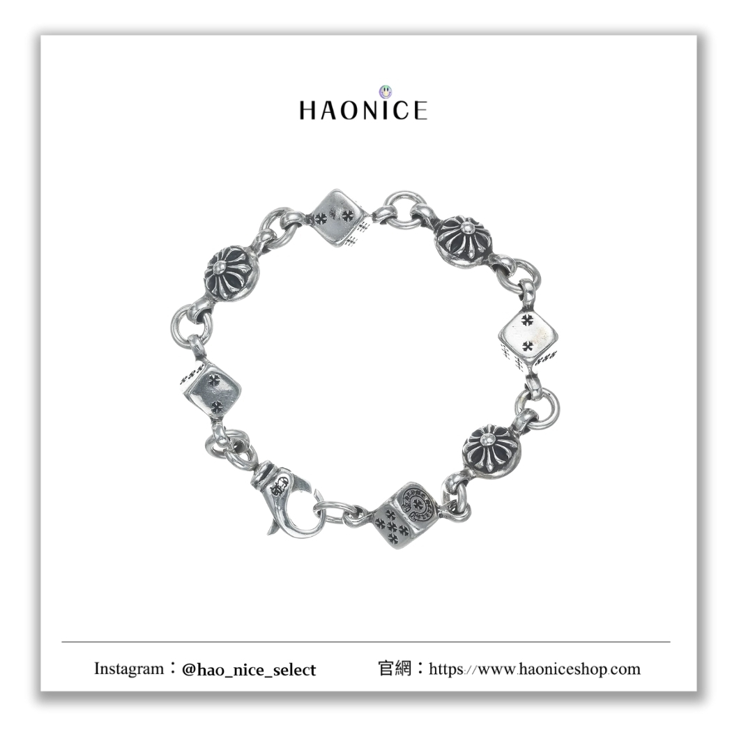 【HAO NICE】100%正品 CHROME HEARTS 精品品牌🔥骰子與十字球串珠手鍊 手環