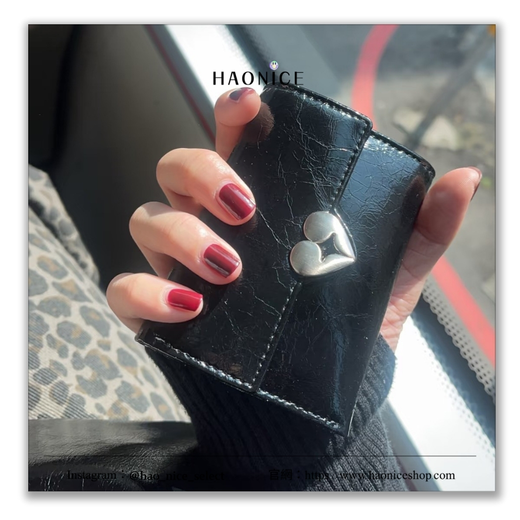 【HAO NICE】100%正品 FENNEC 韓國精品🇺🇸愛心扣鎖多色皮革錢包 短夾 卡夾