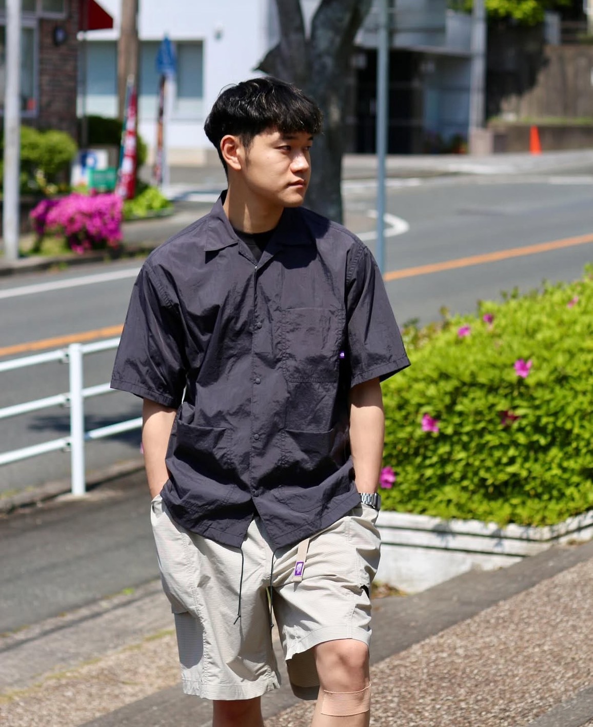 日本TNF 紫標 Nylon Taffeta Field S/S Shirt