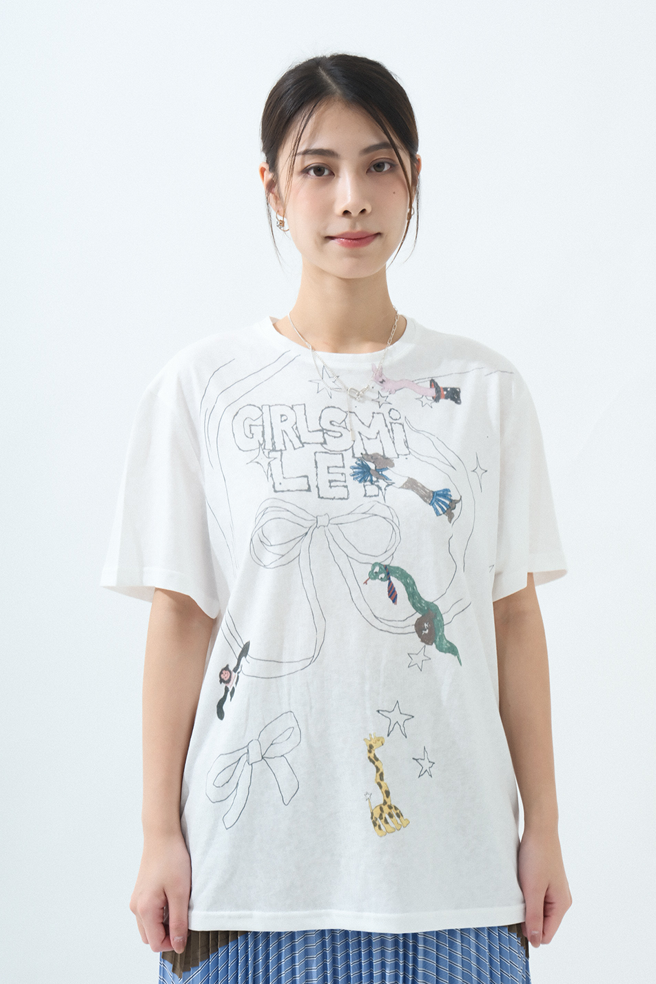 手繪動物圖案薄棉tee (*現貨款式）