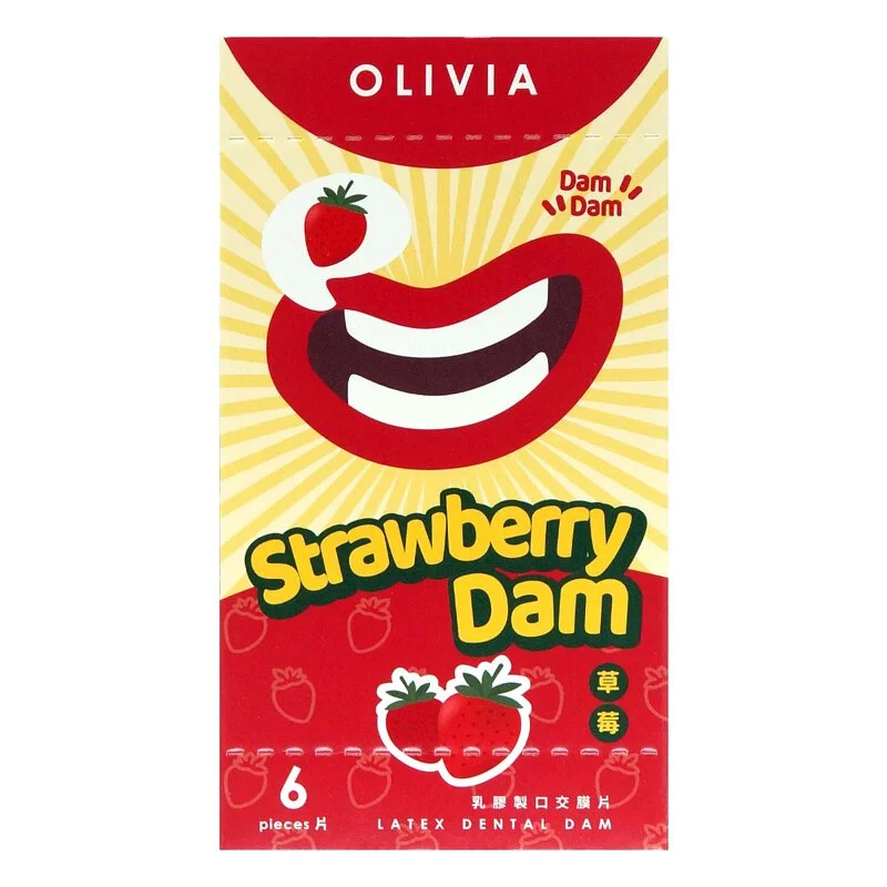 Olivia Strawberry Scent 6's Pack Latex Dental Dam