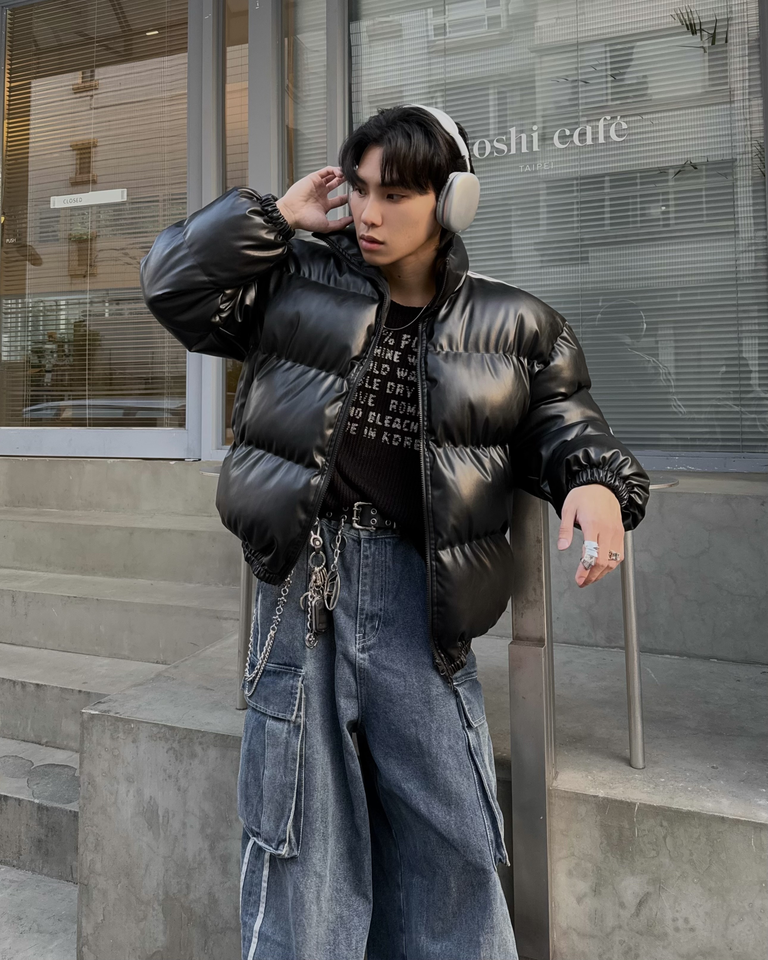 𝐇·𝐓·𝐒 韓國 三線設計 蓬鬆感 皮革 短板 面包 羽絨外套