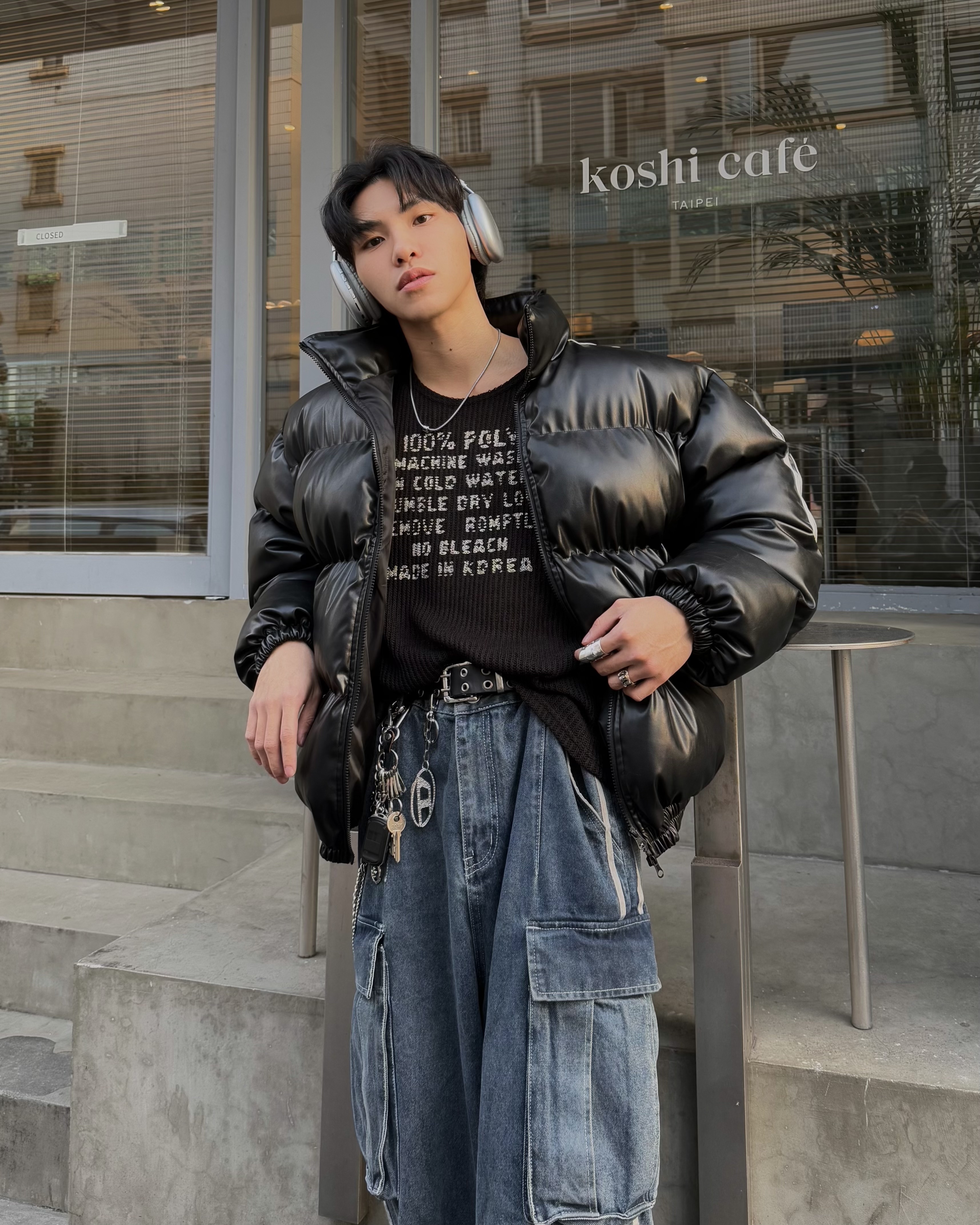 𝐇·𝐓·𝐒 韓國 三線設計 蓬鬆感 皮革 短板 面包 羽絨外套