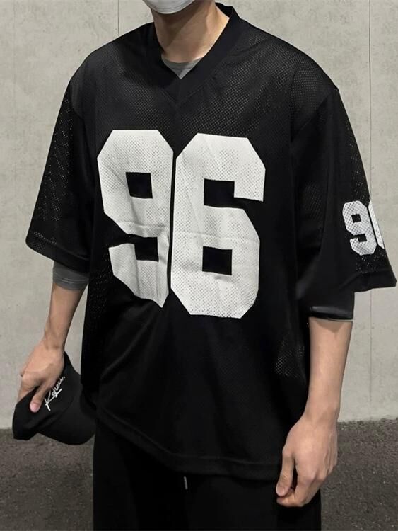 V領數字短袖Tee DEAN-042T