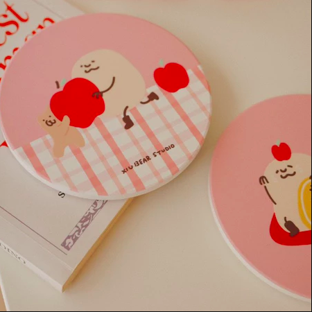 咻熊家 小浮雕陶瓷杯墊 兩款可選｜咻咻熊