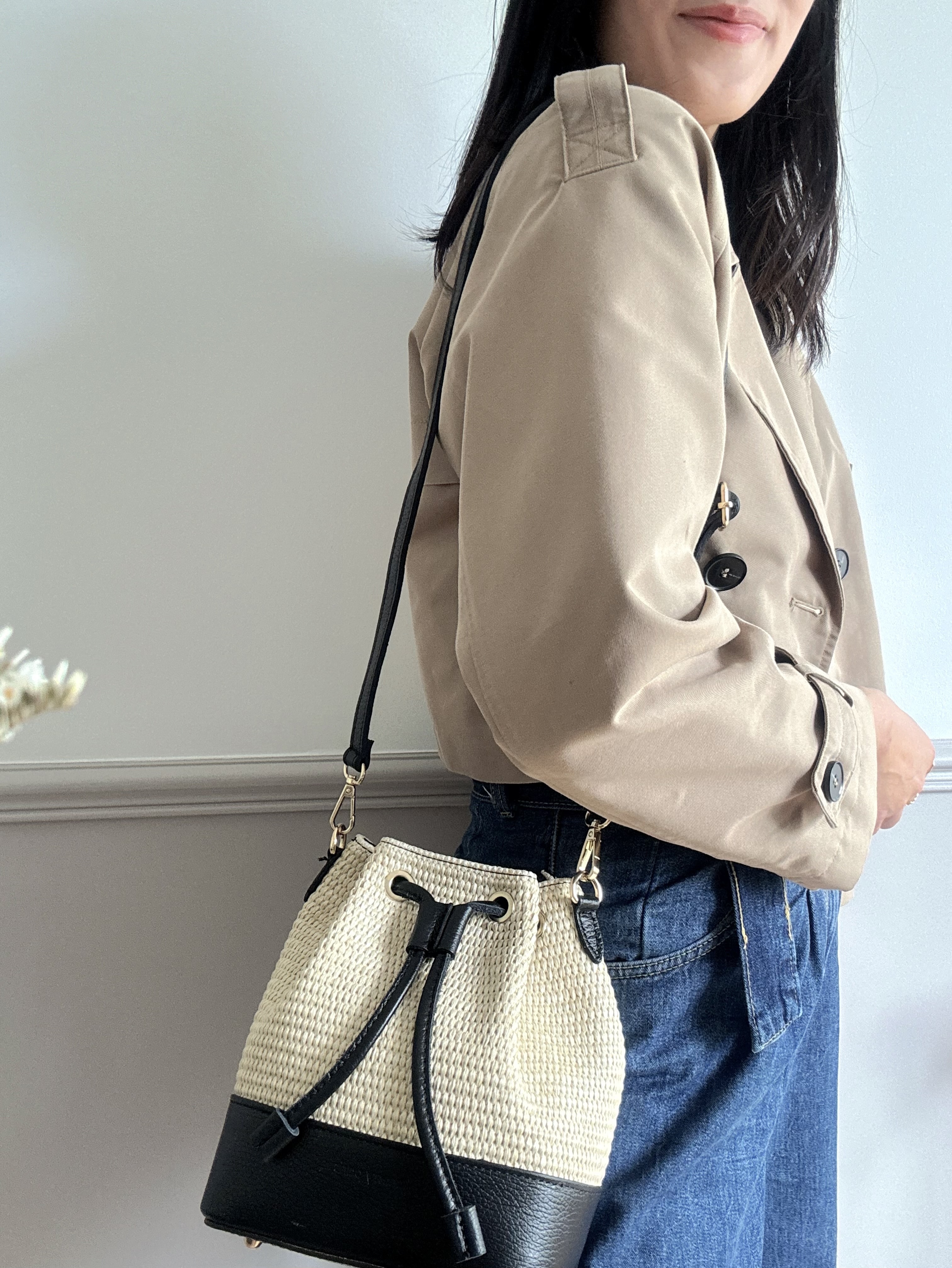 Cherry Paris Leather CINTHYA RAPHIA 4170 Black 黑色