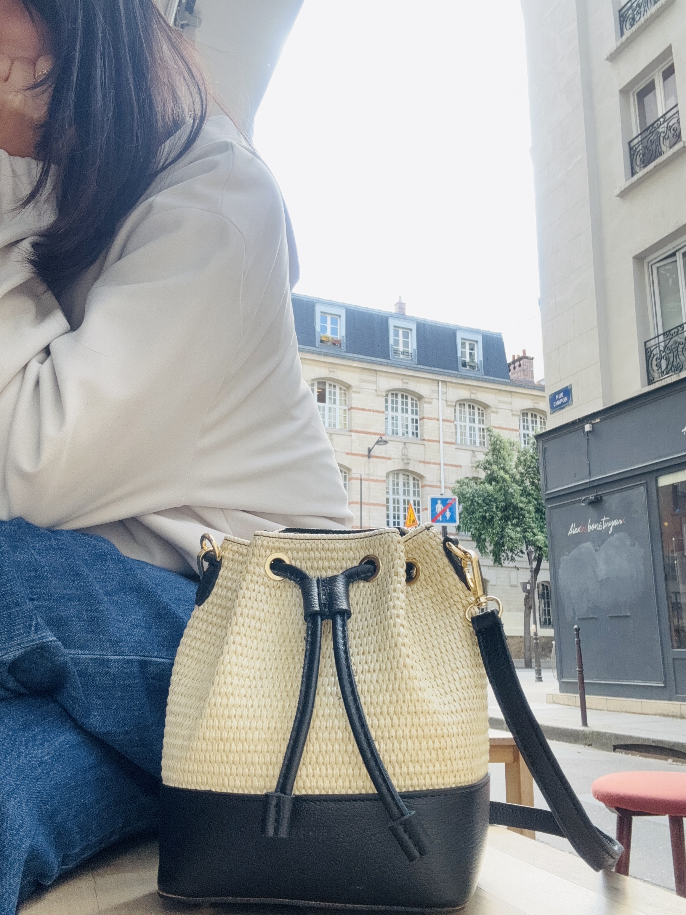 Cherry Paris Leather CINTHYA RAPHIA 4170 Black 黑色