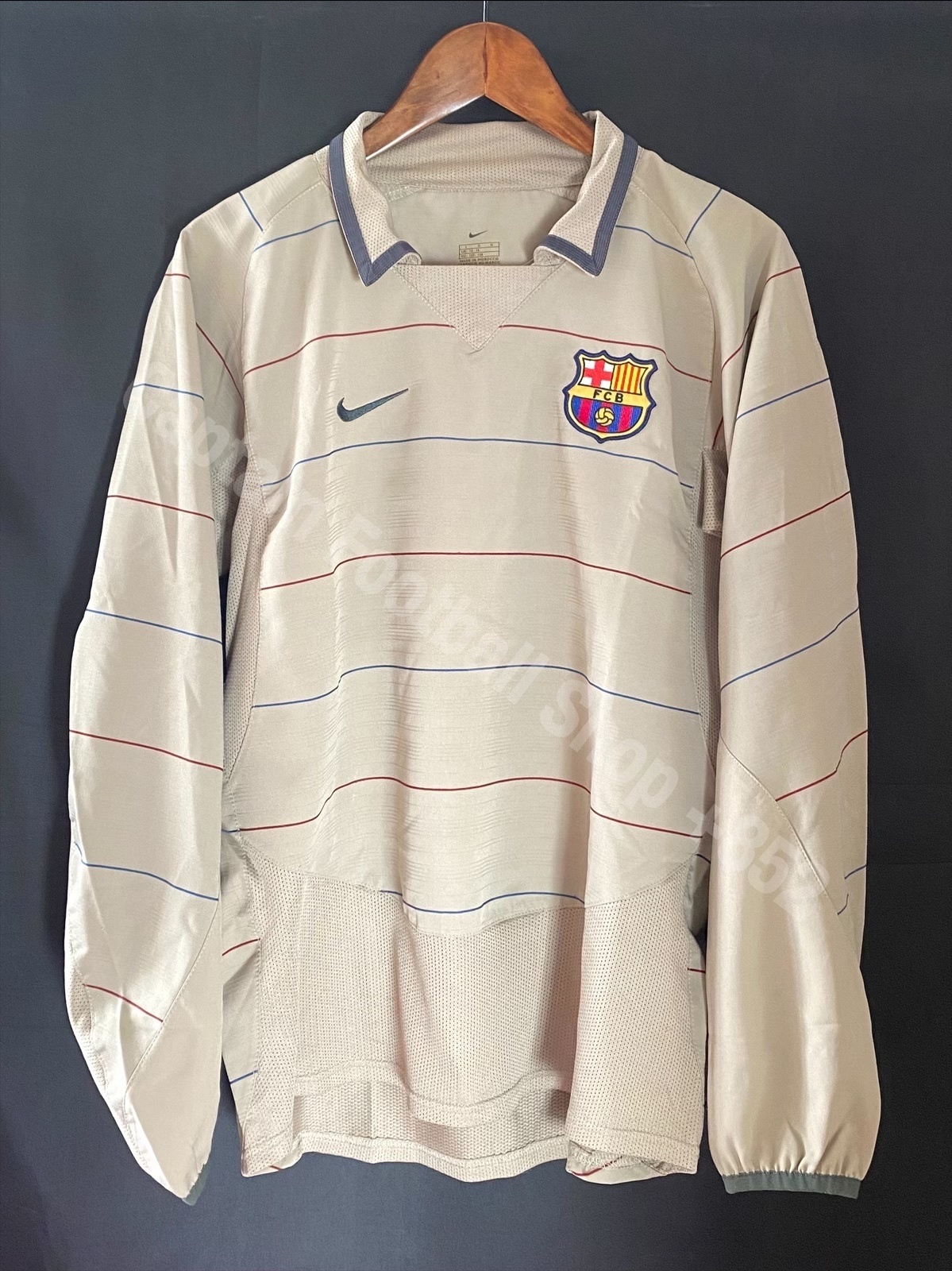 (更衣室版) 巴塞隆拿 2003-2004 Nike 作客長䄂更衣版球員版球衣