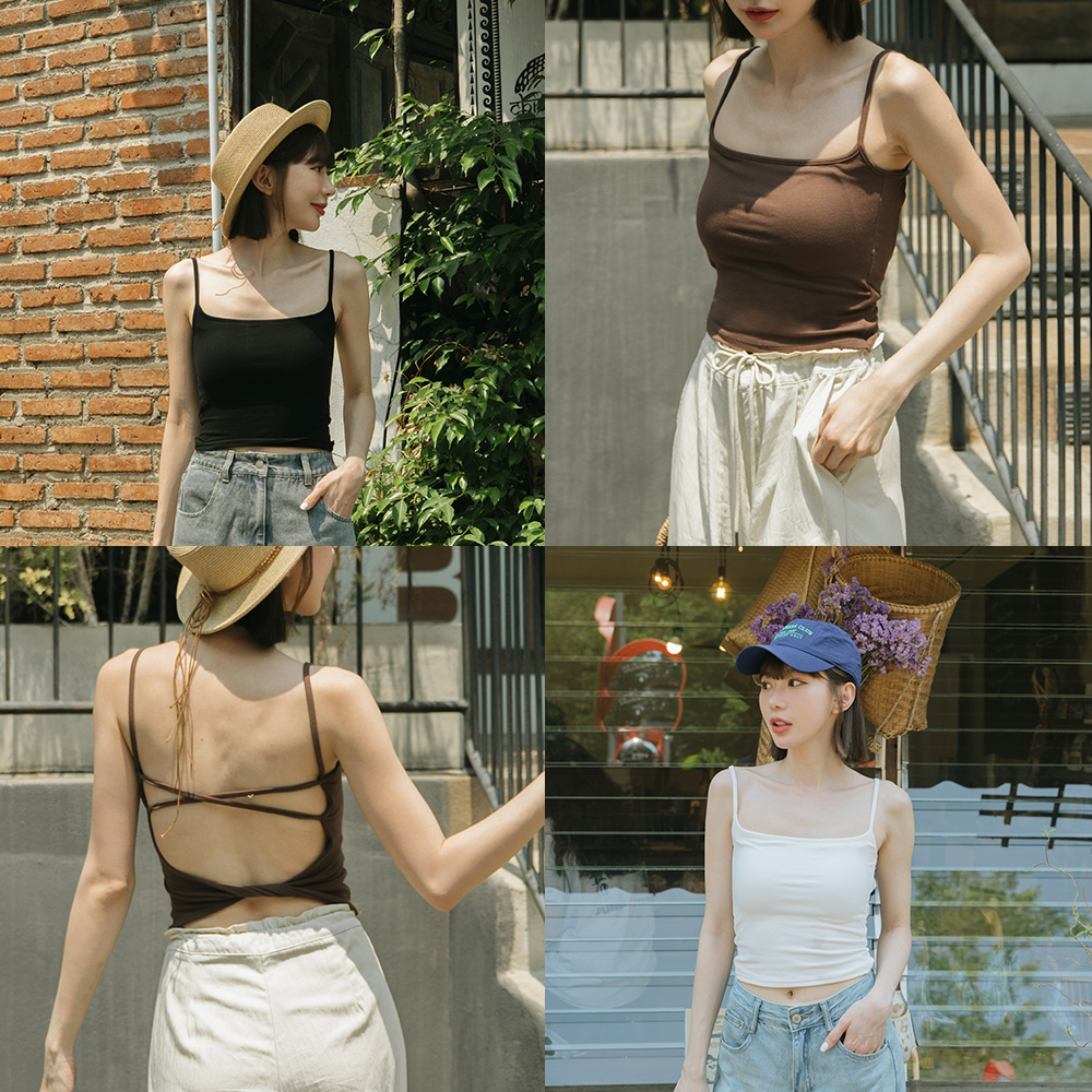 Back cross shoulder straps with Bra vest sold in three colors【01041919】in stock+pre-order